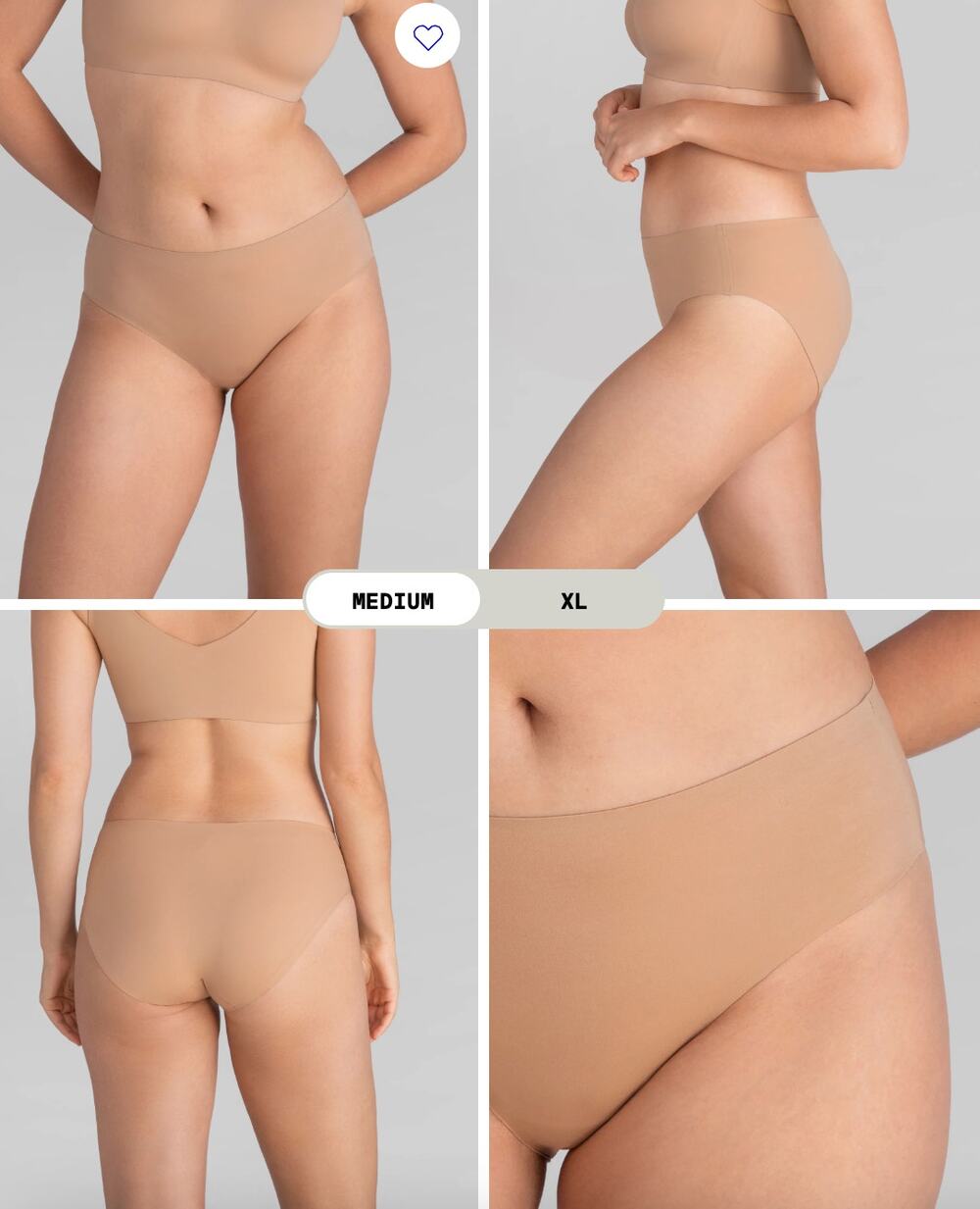 NWT Honeylove SoftForm Cotton Mid-Rise Brief Sand 2X